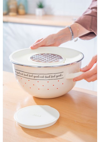 Feel Good Emaye Rendeli Karıştırma Kabı - 30 cm