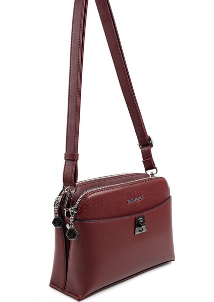 Silver & Polo Bordo - Bordo SP623 Kadın Çapraz Çanta