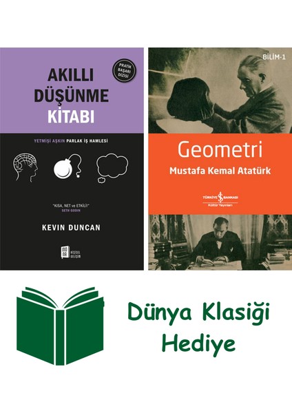 Akıllı Düşünme Kitabı + Geometri + Dünya Klasiği Hediye