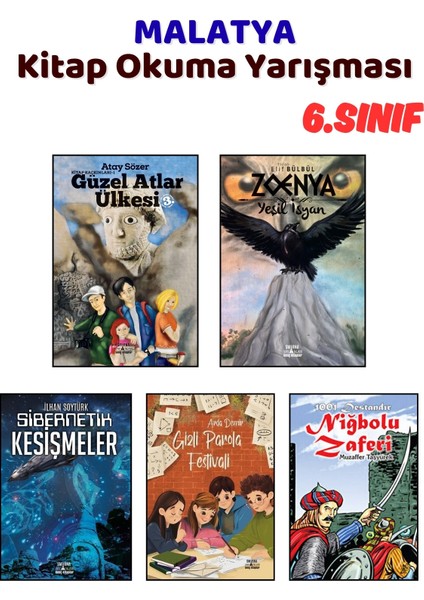 Malatya Kitap Okuma Yarışması 6.sınıf Kitapları, 5 Kitap Set, 6.sınıf Masal Öykü