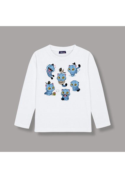 Kpop Demon Hunters Sevimli Derpy Uzun Kollu Baskılı Kız Çocuk Tişört