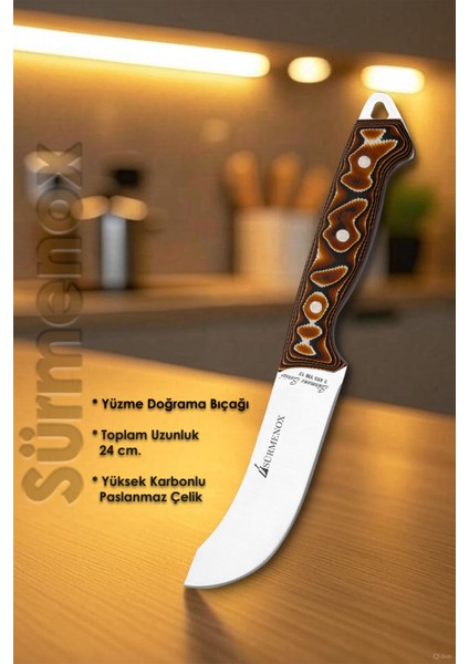 Sürmene Serisi Mutfak Bıçak Seti Yüzme Sıyırma Kasap Et Sebze Bıçağı 3 Lü Kahve Verzalit Sap HDS-133 modelleri