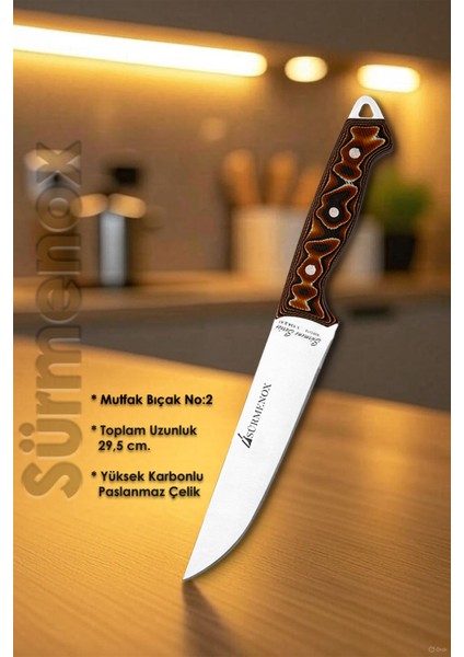 Sürmene Serisi Mutfak Bıçak Seti Yüzme Sıyırma Kasap Et Sebze Bıçağı 3 Lü Kahve Verzalit Sap HDS-133 fırsatları