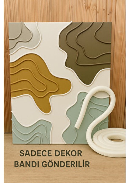 10 Metre Beyaz Bant Tablo Dekorasyon Bandı Kendinden Yapışkanlı Tuval Dekorasyon Fitili