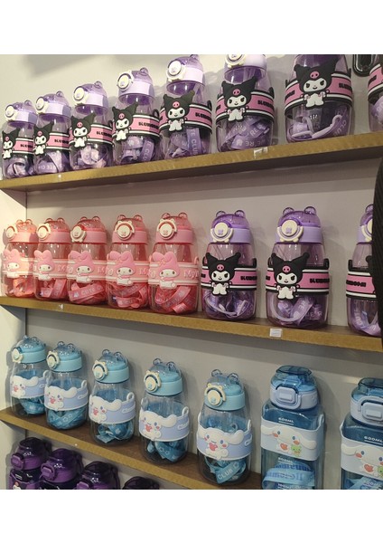 Kuromi Figürlü Çocuk Suluk Matara 500ML Askılı Plastik AD71037 fırsatları