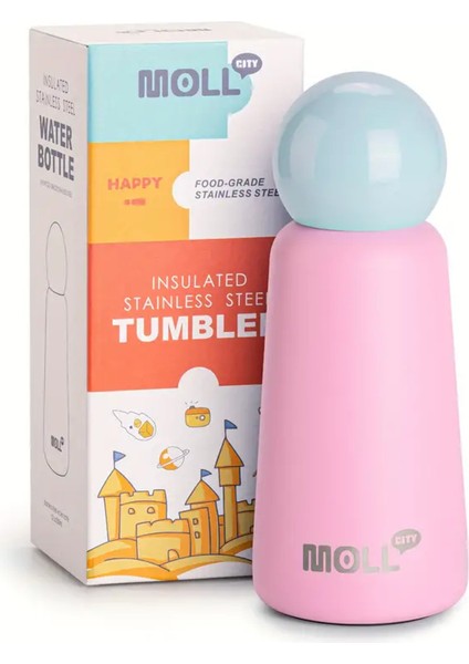 Mollcity Paslanmaz Çelik (304) Şık Küçük Matara Içecekleri 12 Saat Sıcak, 24 Saat Soğuk Tutar 350ML