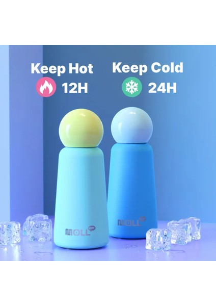 Mollcity Paslanmaz Çelik (304) Şık Küçük Matara Içecekleri 12 Saat Sıcak, 24 Saat Soğuk Tutar 350ML modelleri