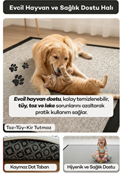 Pratico Bej Kaydırmaz Taban Halı Dijital Baskı Yumuşak Sisal Hasır Görünüm Yıkanabilir Mutfak Halısı fırsatları