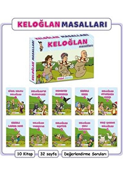 Mavi Deniz 2. Sınıf Keloğlan Masalları Hikaye Seti 10 Kitap 2024