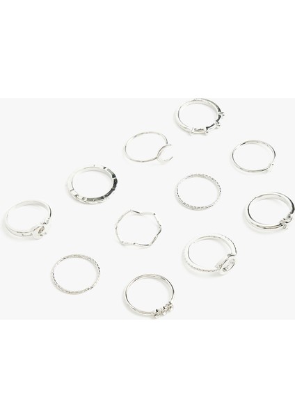 Taş Detaylı Yıldızlı 11'li Yüzük Seti fiyatları