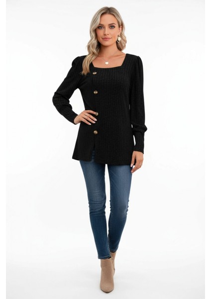 - Kadın Uzun Kollu Düğmeli Mevsimlik Bluz – Yumuşak Dokulu, Esnek ve Sıcak Tutan Kumaş fiyatları
