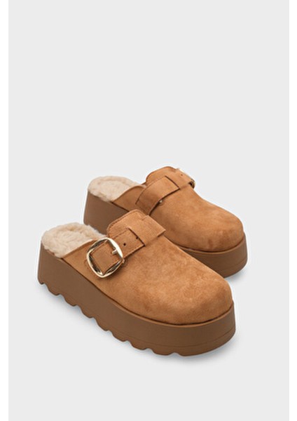 Leticia Kürklü Süet Görünümlü Kadın Sabo