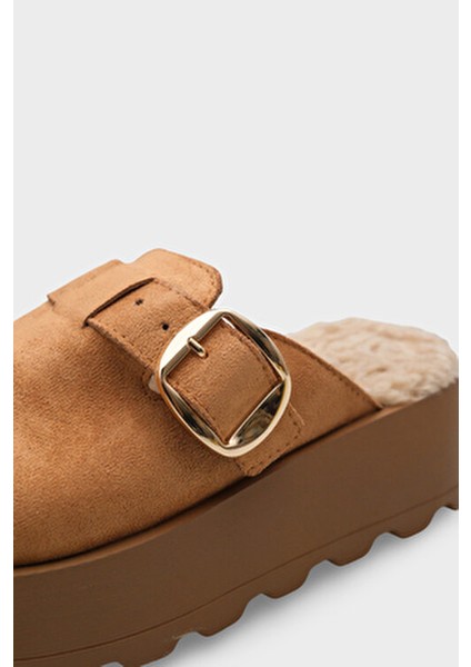 Leticia Kürklü Süet Görünümlü Kadın Sabo fiyatları