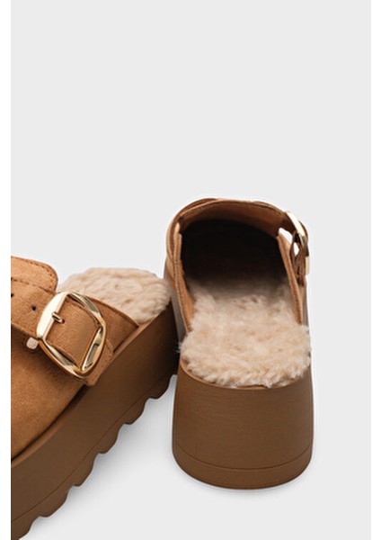 Leticia Kürklü Süet Görünümlü Kadın Sabo modelleri