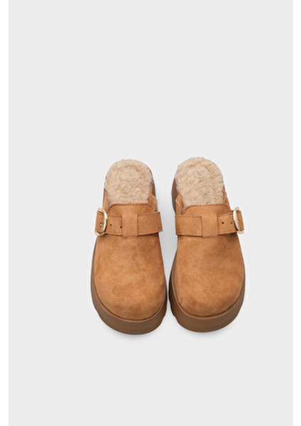 Leticia Kürklü Süet Görünümlü Kadın Sabo indirimleri