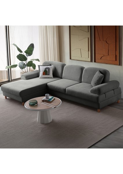 Aries Yataklı Sandıklı Köşe Takımı Antrasit Sol Köşe