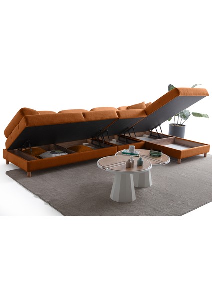 Aries Yataklı Sandıklı Piyonlu Köşe Takımı Turuncu Sağ Köşe indirimleri