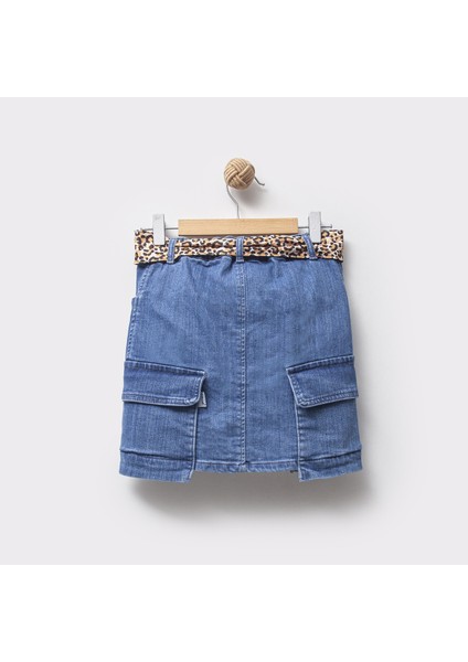 Kargo Cepli Kız Çocuk Önden Düğmeli Kot Etek fiyatları