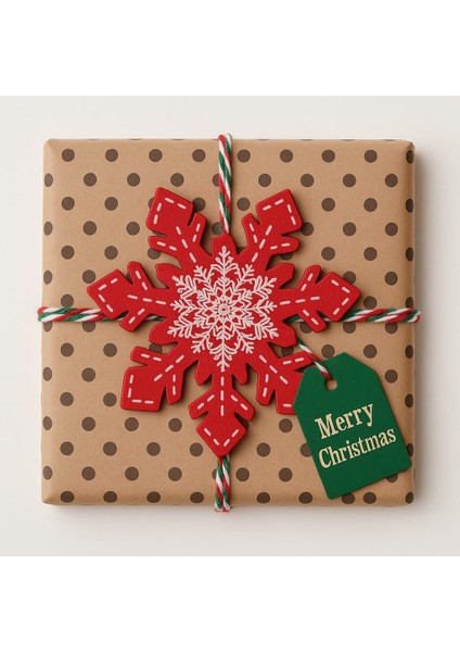 100% Belçika Çikolatası Yılbaşı Temalı 60 G %72 Bitter Çikolata | Ahşap Kar Tanesi Süslemeli Premium