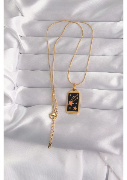 316L Çelik Gold Renk Siyah Mineli Yıldız Figür Tarot Kolye - TJ-BKO9028 fiyatları