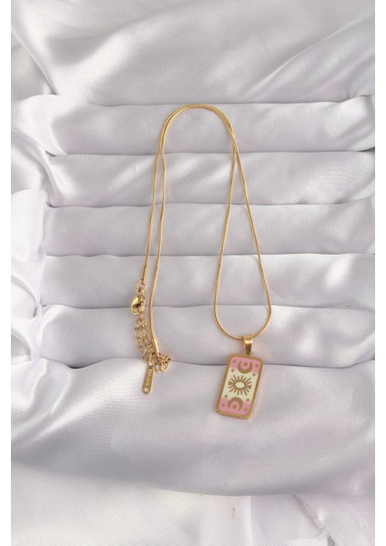 316L Çelik Gold Renk Karışık Mineli Ay Figür Tarot Kolye - TJ-BKO9036 fiyatları