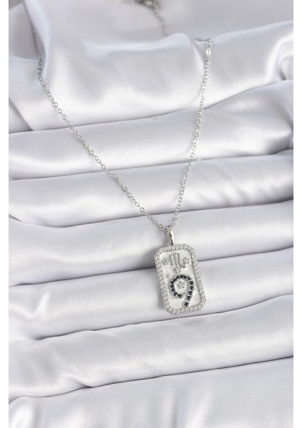 316L Çelik Gümüş Renk Zincir Akrep Burcu Zirkon Taşlı Kadın Kolye - TJ-BKO9453 fiyatları