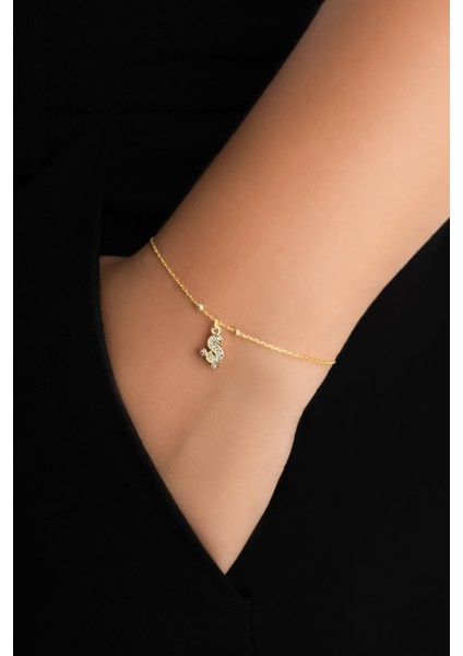 Ş Harfi 18 Ayar Sarı Altın Kaplama 19 cm Gümüş Nazar Bileklik fiyatları