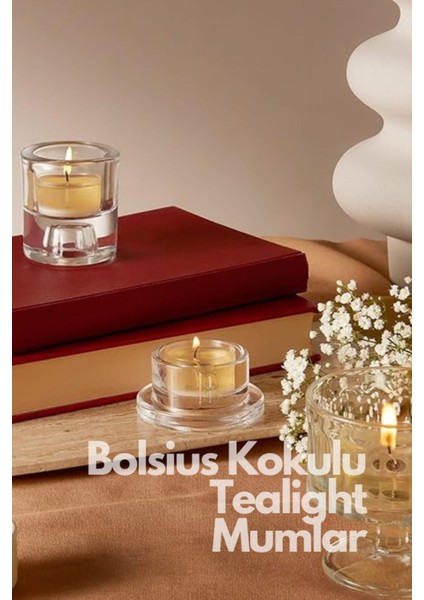 Manolya Kokulu Tealight Mum, 6\'lı Paket, 4 Saat Yanma Süresi, Doğal Vegan Balmumu Içerir, modelleri