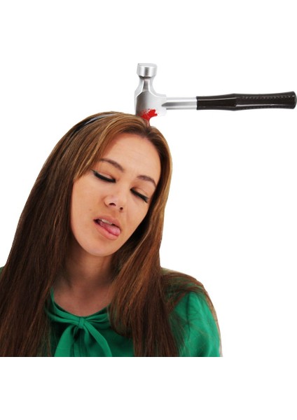 Kafaya Saplanmış Kahverengi Saplı Çekiç Şaka Tacı fiyatları