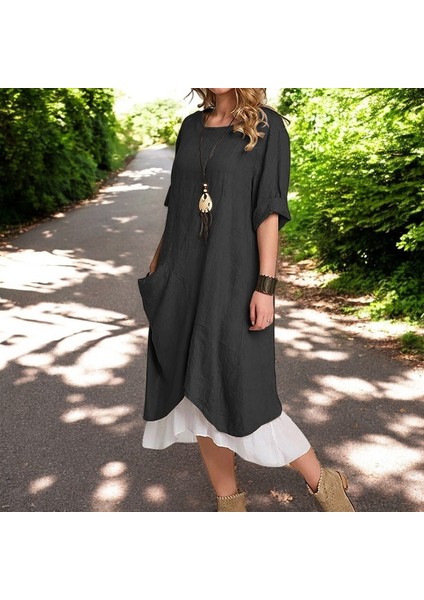Yazlık Şık Keten Kadın Elbise fırsatları