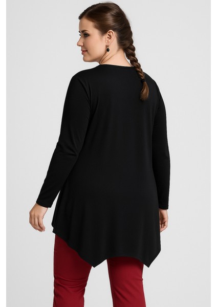 Büyük Beden V Yaka Uzun Kol Yırtmaçlı Tunik fiyatları