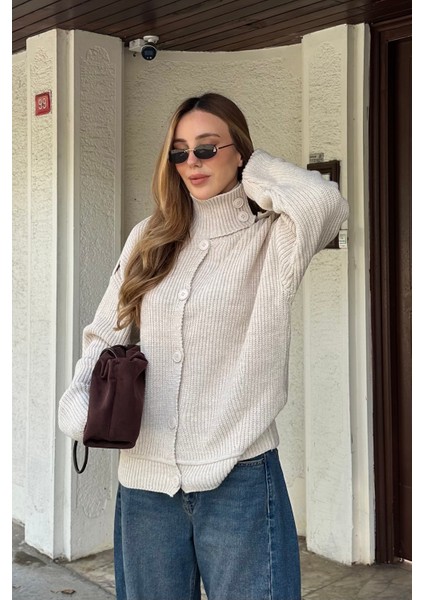 Taş Apoletli Düğmeli Kazak - 04632 modelleri