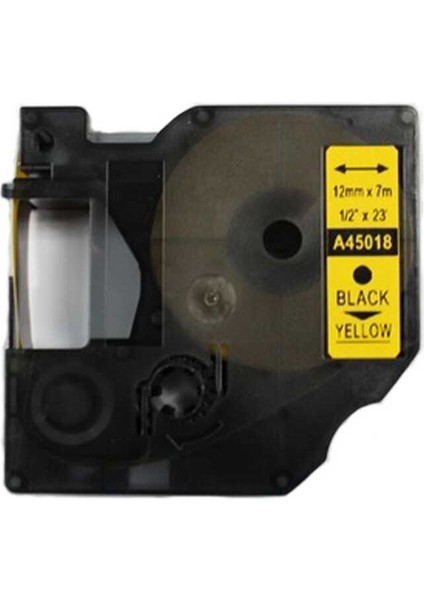 45018 Muadil Sarı-Siyah D1 Yedek Şerit 12MM x 7m