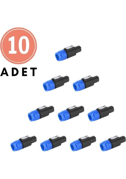 Spekon Erkek Fiş - 4 Pin Hoparlör Jak Konnektör Kaliteli - 10 Adet