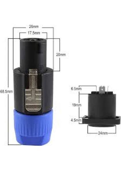 Spekon Erkek Fiş - 4 Pin Hoparlör Jak Konnektör Kaliteli - 10 Adet fiyatları