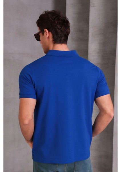 Erkek Slim Fit Pamuklu Yumuşak Doku Nefes Alan Kumaş Yakalı Tişört fırsatları