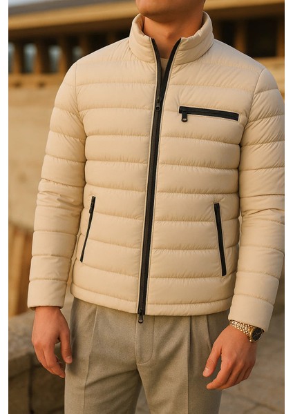 Erkek Kışlık Comfort Trend Günlük Krem Şişme Mont fiyatları