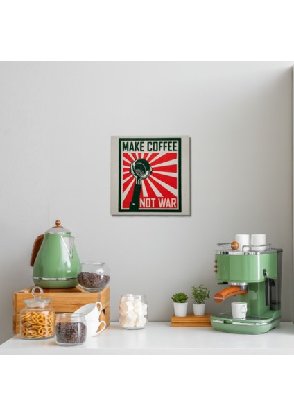 Make Coffee Not War Duvar Panosu | Retro Poster Tasarım | 20X20 cm fiyatları