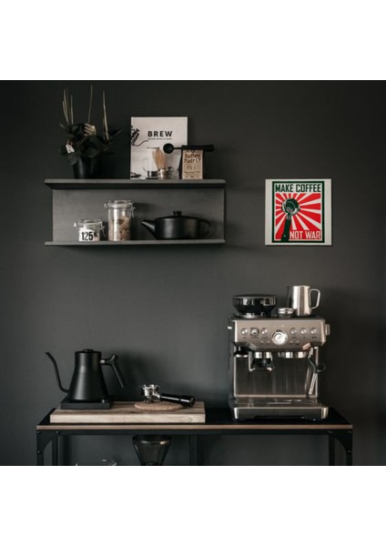 Make Coffee Not War Duvar Panosu | Retro Poster Tasarım | 20X20 cm fırsatları