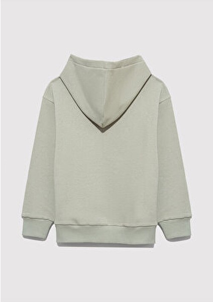 Logo Baskılı Kapüşonlu Yeşil Sweatshirt 6610110-70155 fırsatları