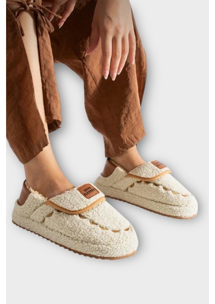 Pofuduk Ses Yapmaz Eva Taban Kadın Panduf Krem modelleri