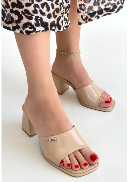 Miyon Bej Rugan Topuklu Terlik - Lisinya