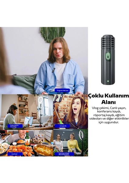 Vuxbeeg UP30 2.4ghz Mini Kablosuz Yaka Mikrofonu Youtuber Ios ANDROID-(5775) - ?99?64E9-8G5499 modelleri