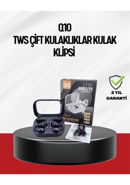 Q10 Dokunmatik Bluetooth Kulaklık – 6 Saat Müzik, Çift Dil, Hızlı Şarj