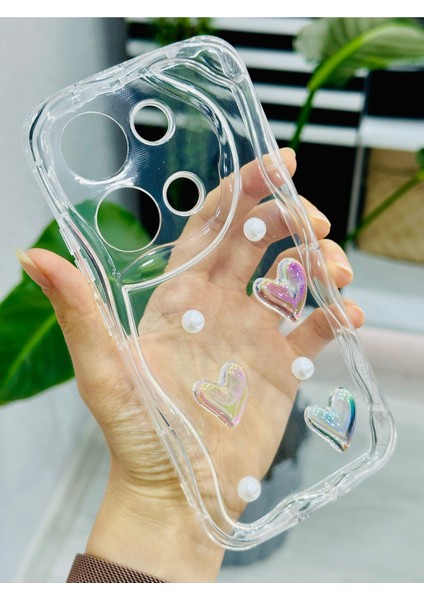 Xiaomi Redmi Note 13 Pro 4g Uyumlu Incili Kalp Oyuncak Tasarımlı Baskılı Silikon Kılıf