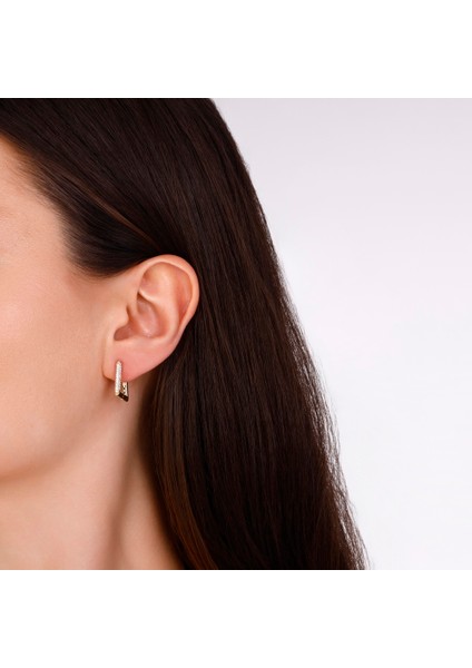 Taşlı Altın Tasarım Küpe - 14K modelleri