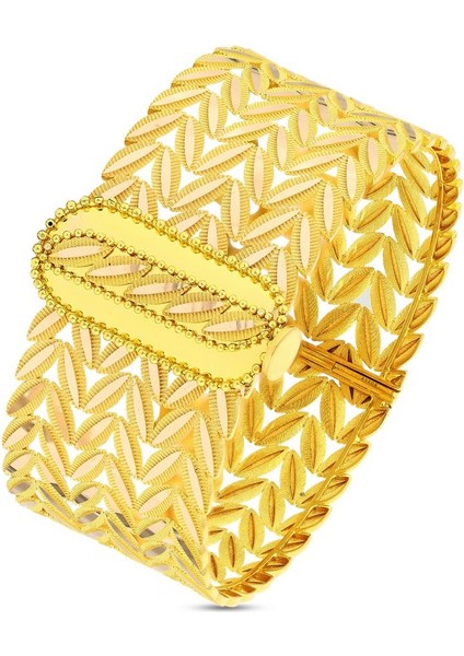 Altın Tasarım Kelepçe Bilezik - 14K fiyatları