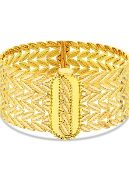 Altın Tasarım Kelepçe Bilezik - 14K indirimleri