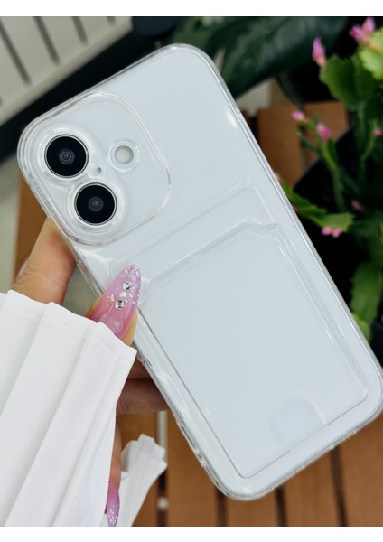 Iphone 17 Uyumlu Kartlıklı Darbe Önleyici Esnek Silikon Şeffaf Kılıf