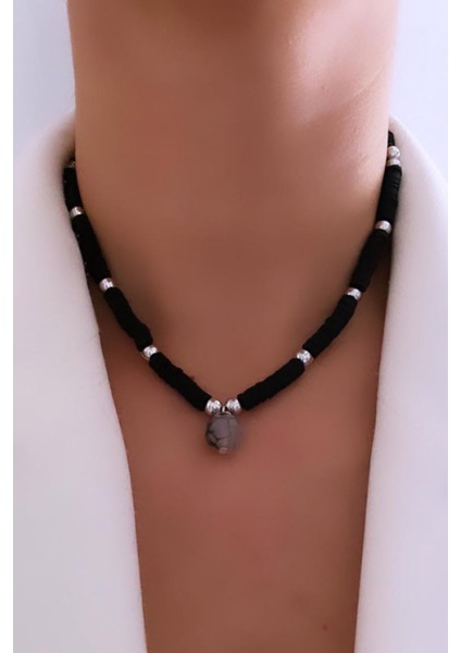 Siyah Fimo Kolye